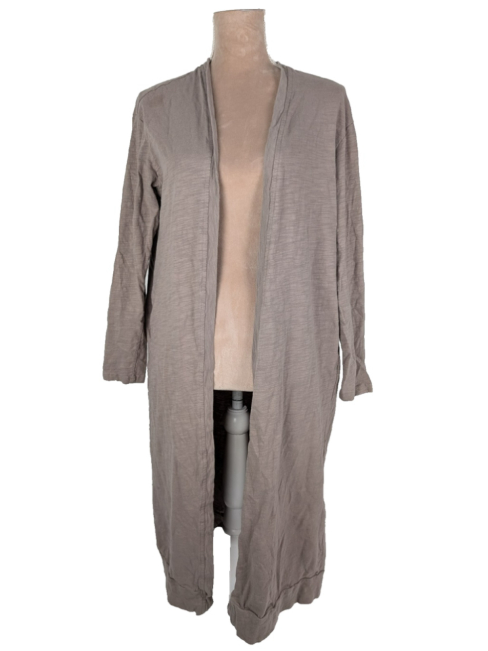 Three Bird Nest Cardigan Kimono Open Front Sz L Beige Mocha Boho